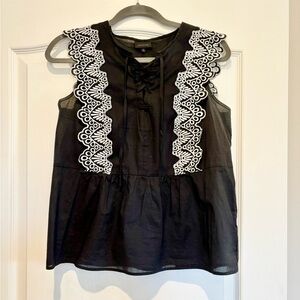 Who What Wear cotton eyelet blouse